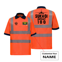 Thumbnail for Sukhoi Superjet 100 & Plane Designed Reflective Polo T-Shirts