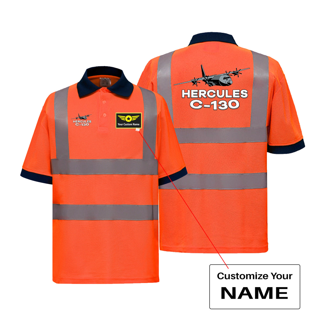The Hercules C130 Designed Reflective Polo T-Shirts