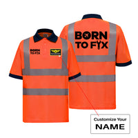 Thumbnail for Born To Fix Airplanes Designed Reflective Polo T-Shirts