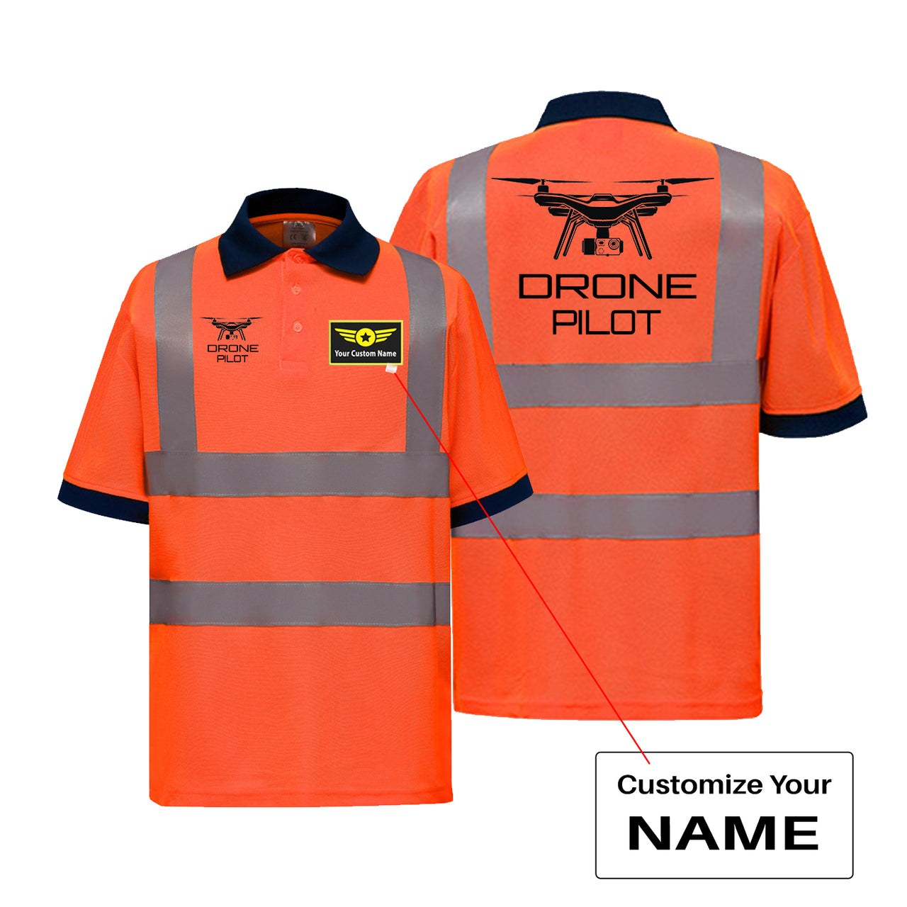 Drone Pilot Designed Reflective Polo T-Shirts