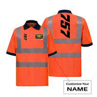 Thumbnail for Boeing 757 Text Designed Reflective Polo T-Shirts