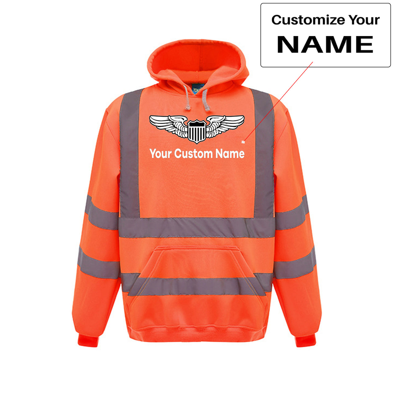 Custom Name (Military Badge) Designed Reflective Hoodies
