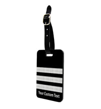 Thumbnail for Customizable Name & Silver Pilot Epaulettes (4,3,2 Lines) Designed Luggage Tag