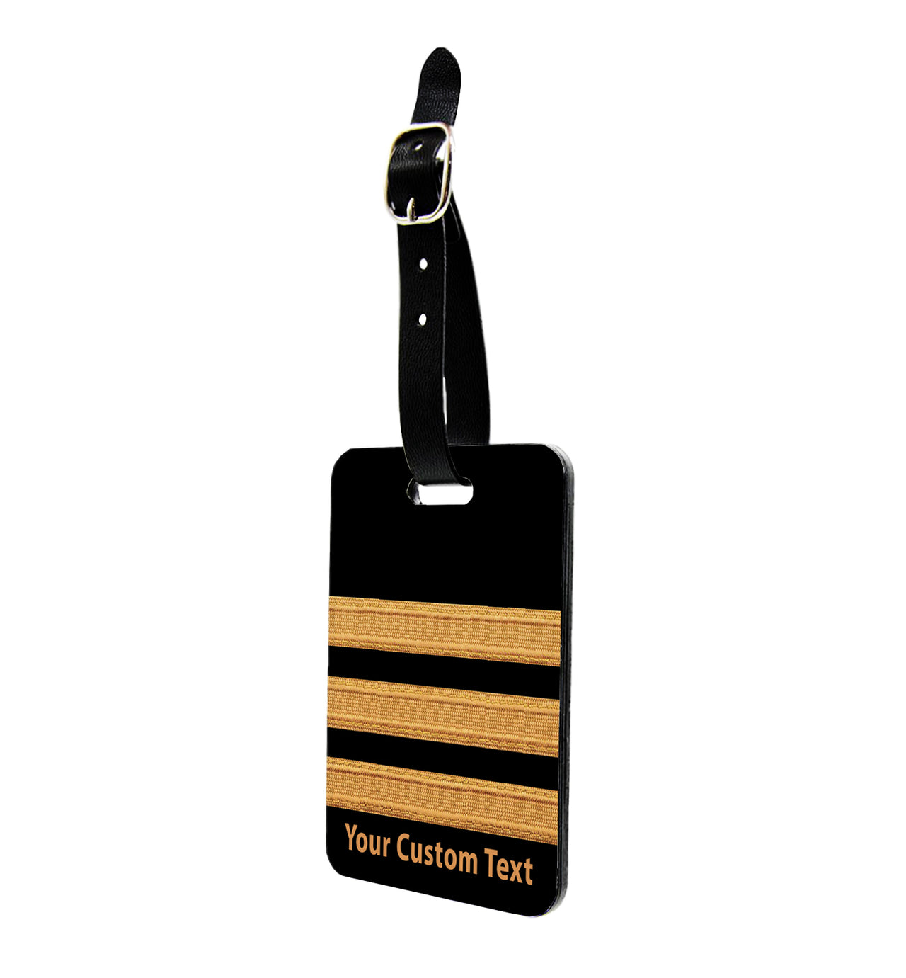 Customizable Name & Golden Pilot Epaulettes (4,3,2 Lines) Designed Luggage Tag