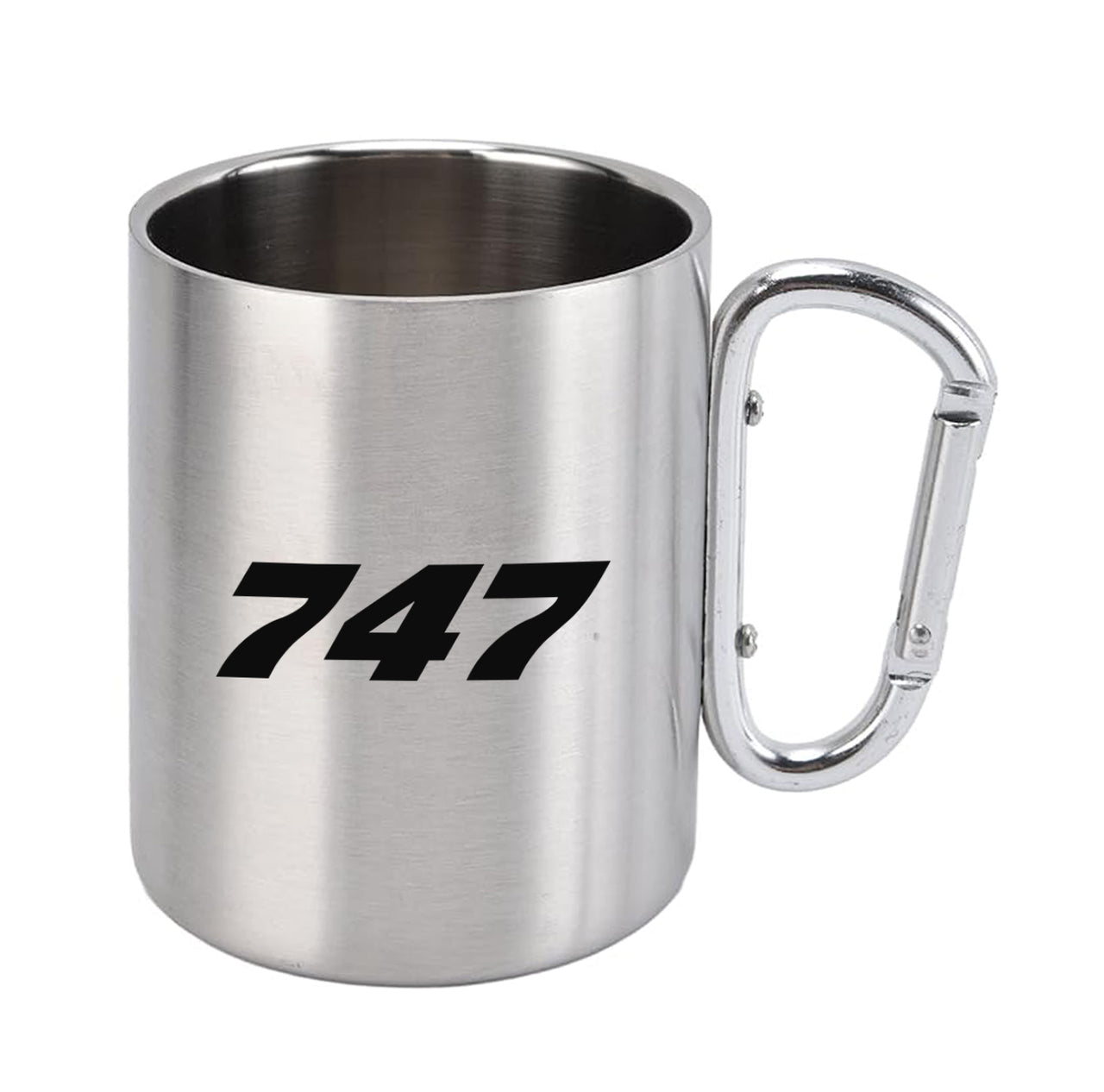 747 Flat Text Designed Stainless Steel Outdoors Mugs