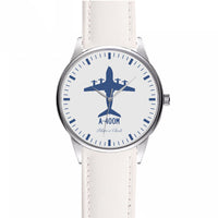 Thumbnail for Airbus A400M Designed Fashion Leather Strap Watches