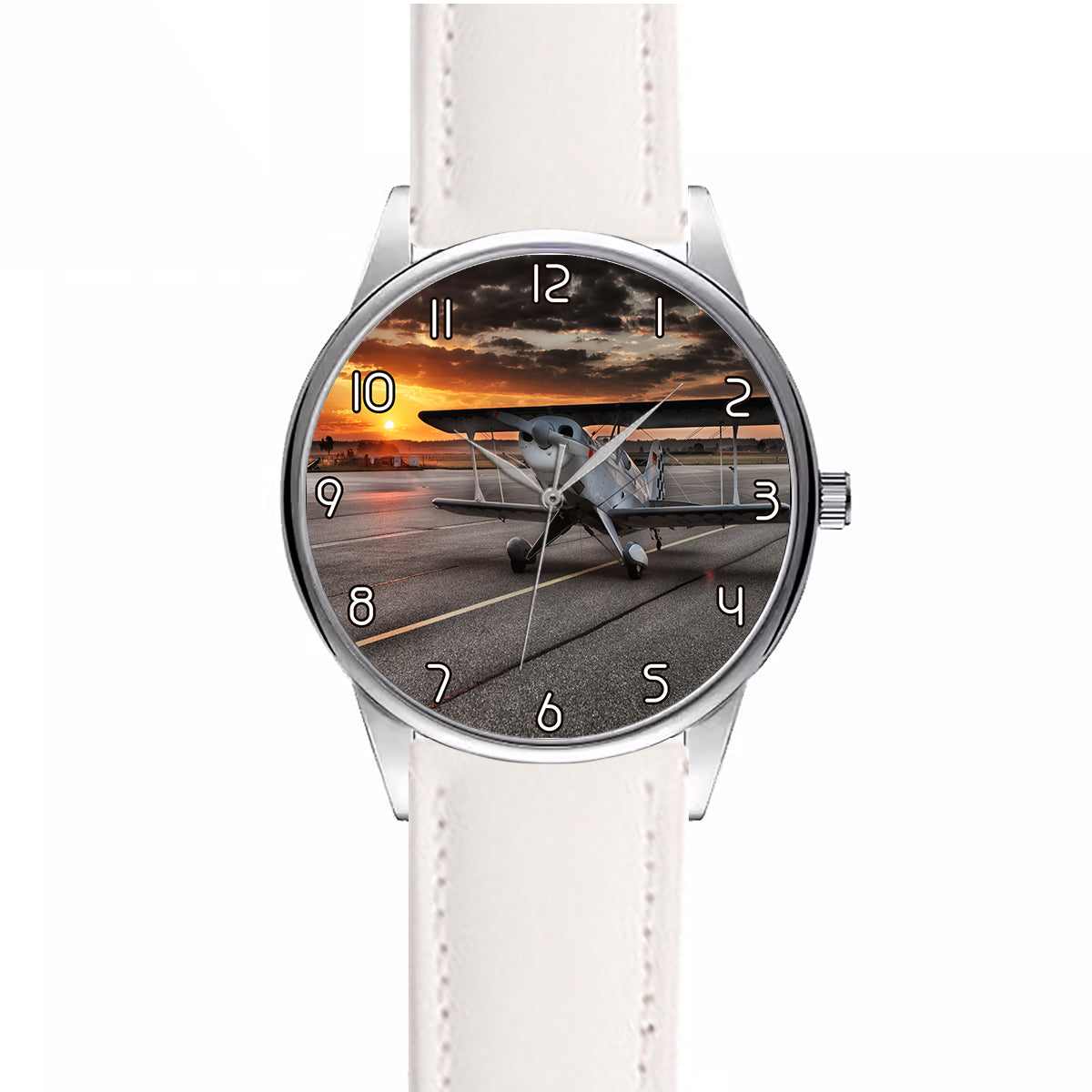Beautiful Show Airplane Designed Fashion Leather Strap Watches