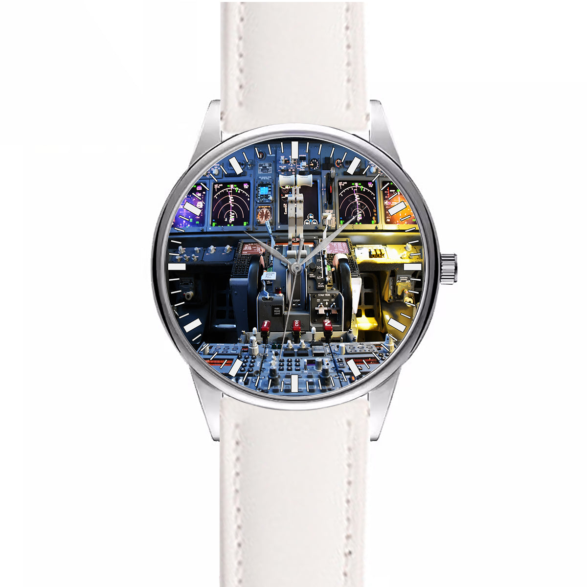 Boeing 737 Cockpit Designed Fashion Leather Strap Watches