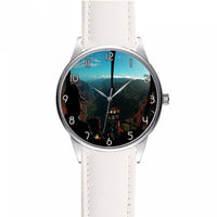 Thumbnail for Beautiful Scenary Through Helicopter Cockpit Designed Fashion Leather Strap Watches