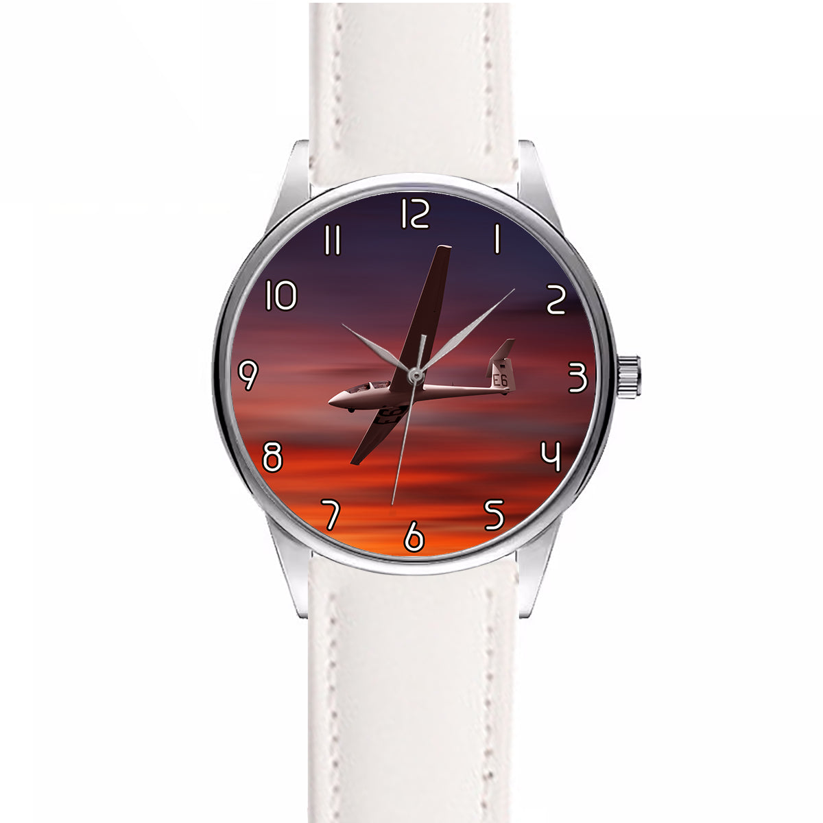 Cruising Glider at Sunset Designed Fashion Leather Strap Watches