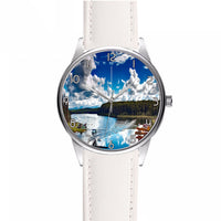Thumbnail for Amazing Scenary & Sea Planes Designed Fashion Leather Strap Watches