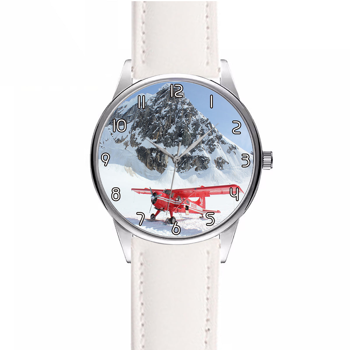 Amazing Snow Airplane Designed Fashion Leather Strap Watches
