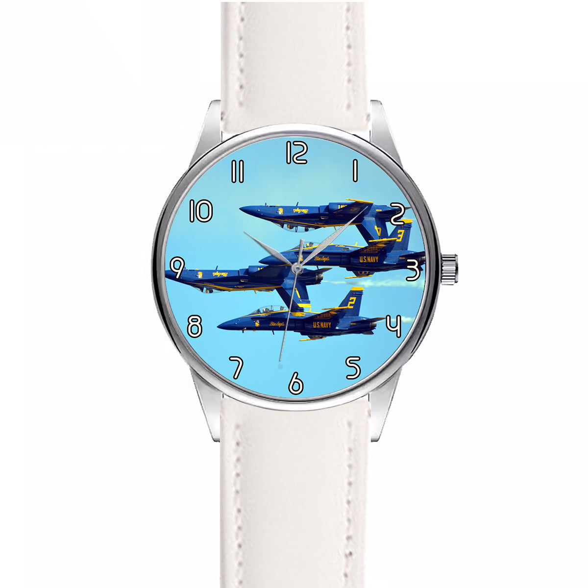 US Navy Blue Angels Designed Fashion Leather Strap Watches
