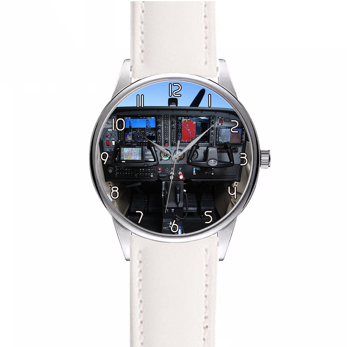 Cessna 172 Cockpit Designed Fashion Leather Strap Watches
