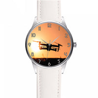 Thumbnail for Amazing Drone in Sunset Designed Fashion Leather Strap Watches