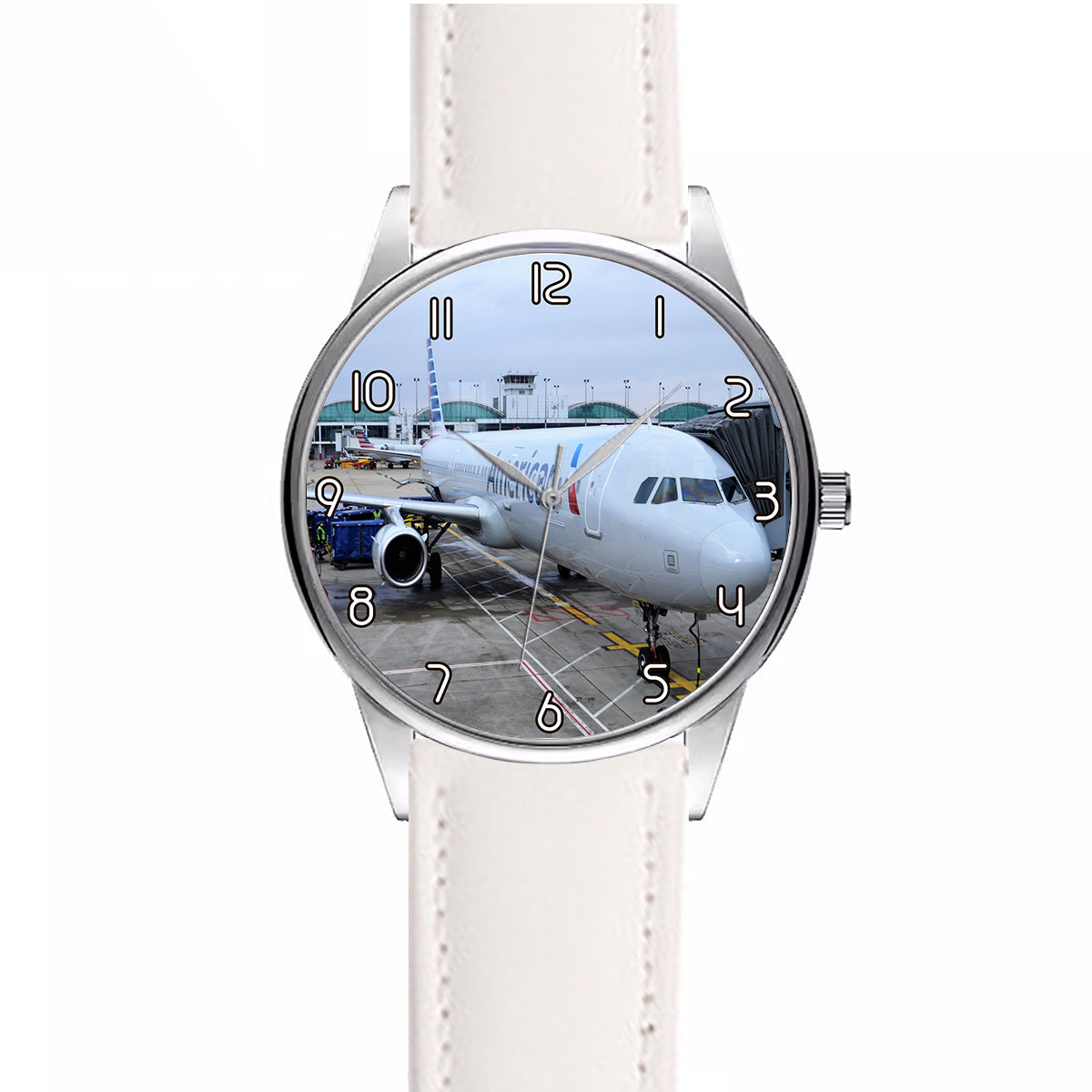 American Airlines A321 Designed Fashion Leather Strap Watches