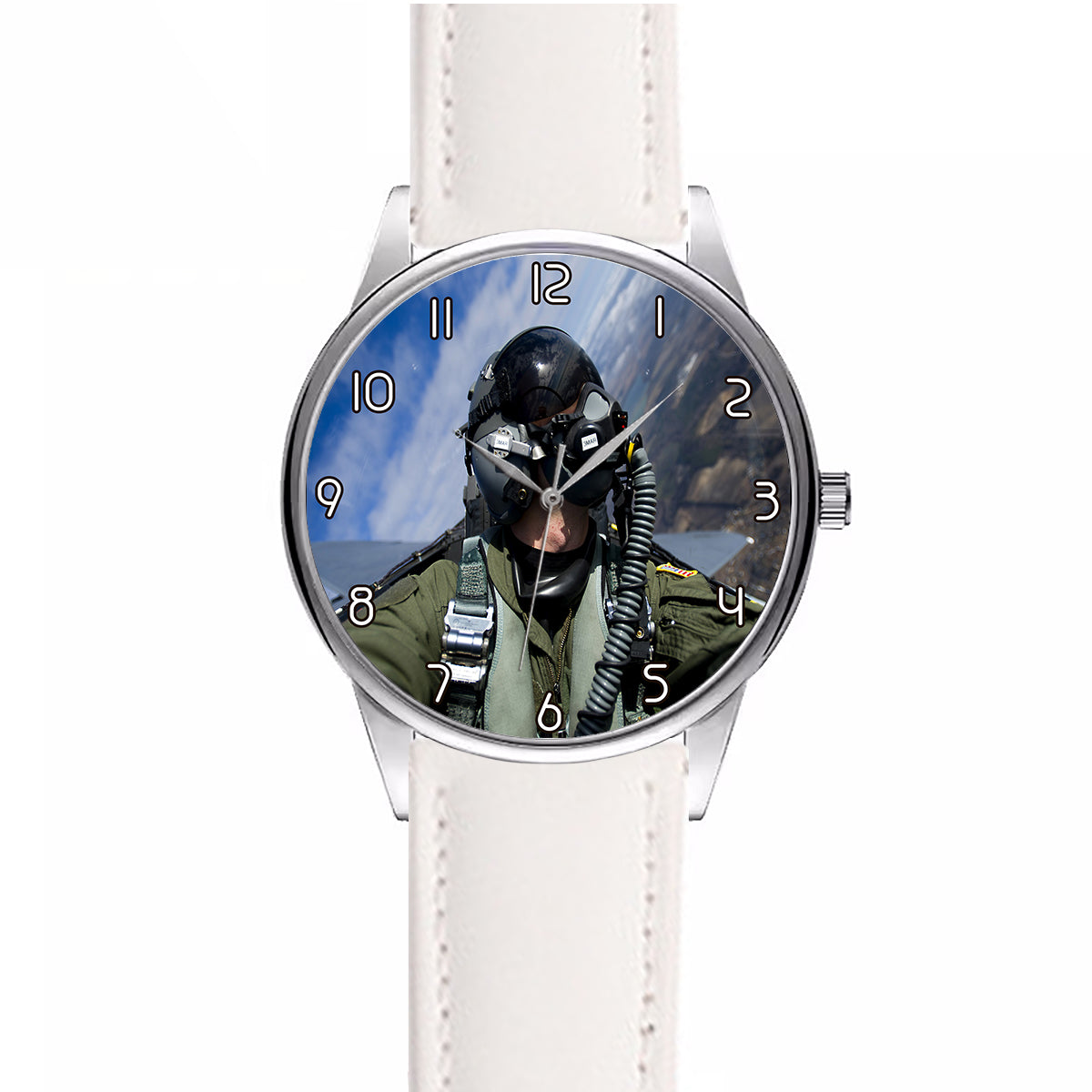 Amazing Military Pilot Selfie Designed Fashion Leather Strap Watches