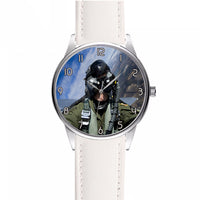 Thumbnail for Amazing Military Pilot Selfie Designed Fashion Leather Strap Watches