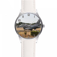 Thumbnail for Fighter Jet 16 From Side Designed Fashion Leather Strap Watches