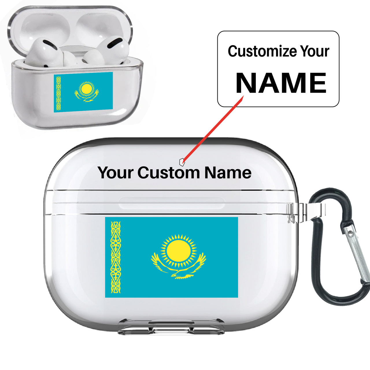 Kazakhstan Designed Transparent Earphone AirPods "Pro" Cases