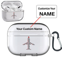 Thumbnail for Airplane Shape Aviation Alphabet Designed Transparent Earphone AirPods 