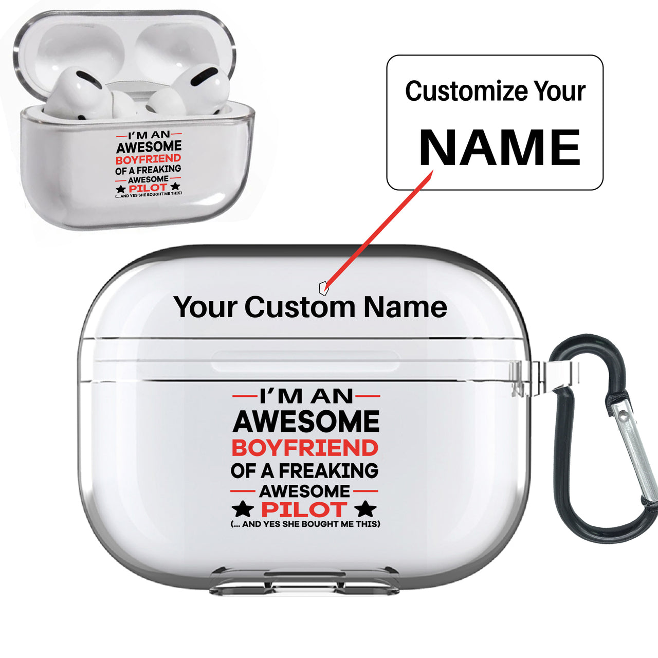 I am an Awesome Boyfriend Designed Transparent Earphone AirPods "Pro" Cases