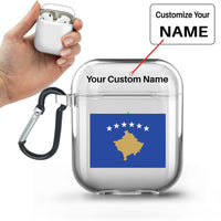 Thumbnail for Kosovo Flag Designed Transparent Earphone AirPods Cases