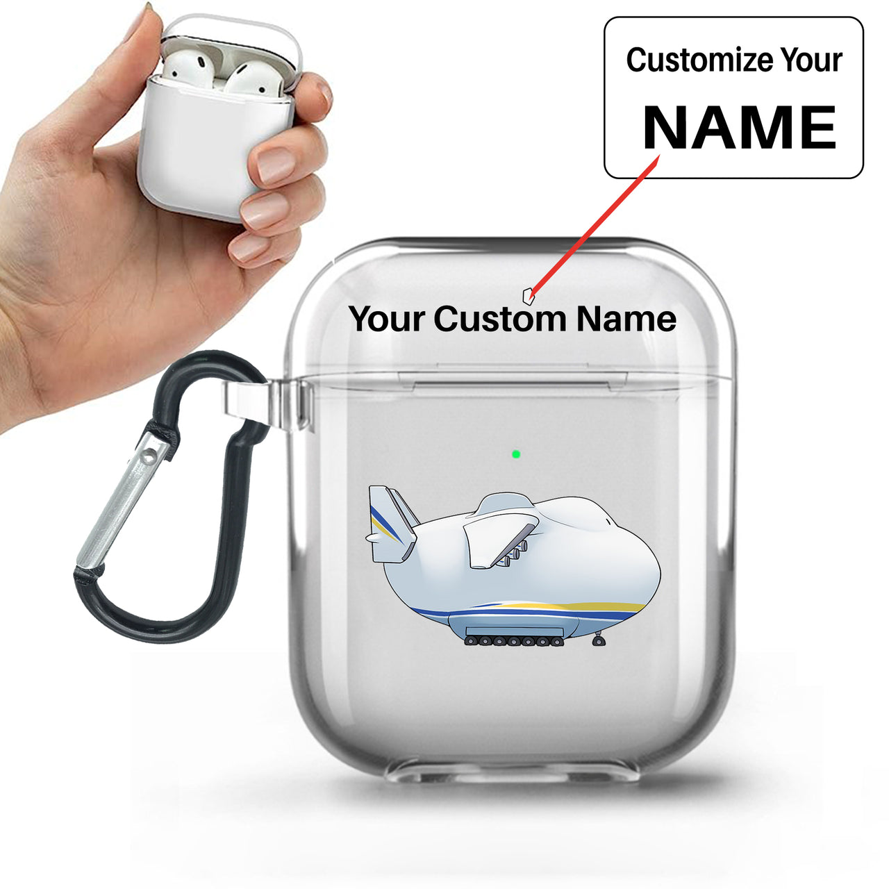 Antonov 225 Side Profile Designed Transparent Earphone AirPods Cases