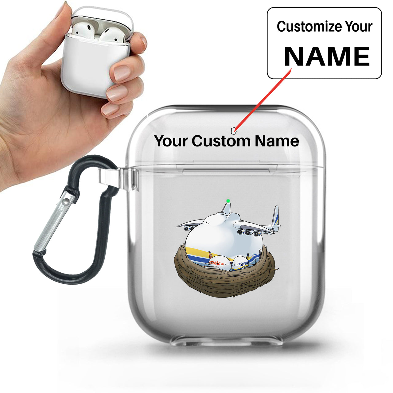 Antonov 225 Nesting Designed Transparent Earphone AirPods Cases