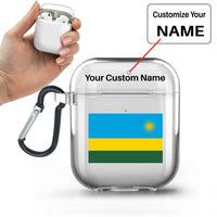 Thumbnail for Rwanda Flag Designed Transparent Earphone AirPods Cases
