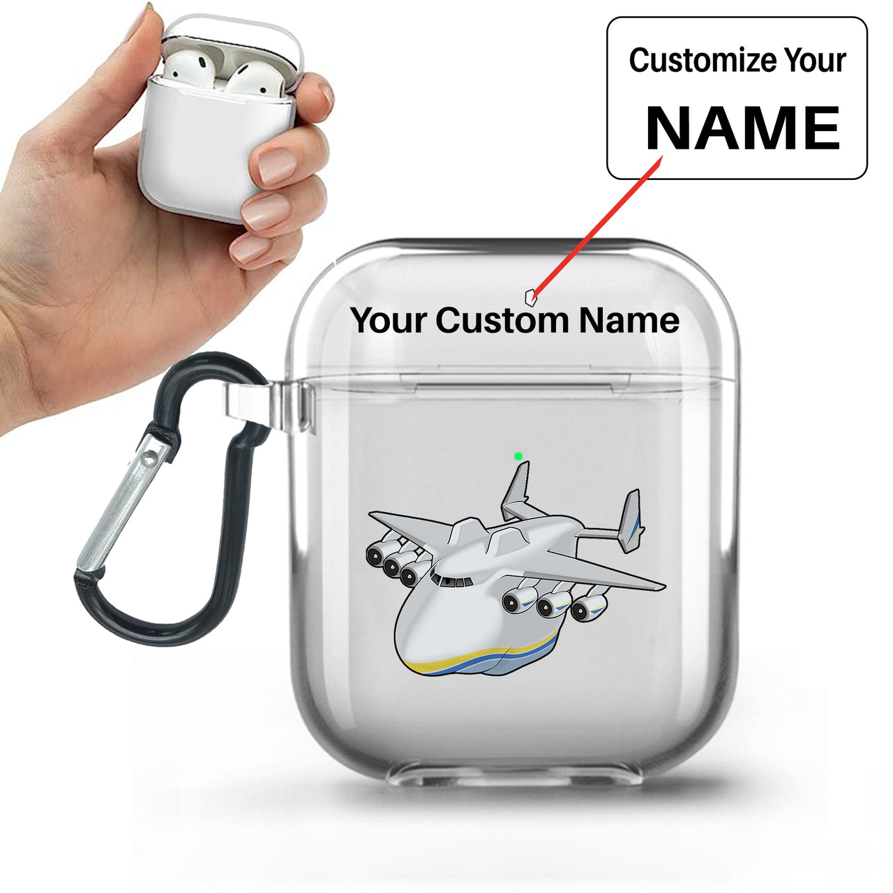 Antonov 225 (2) Designed Transparent Earphone AirPods Cases