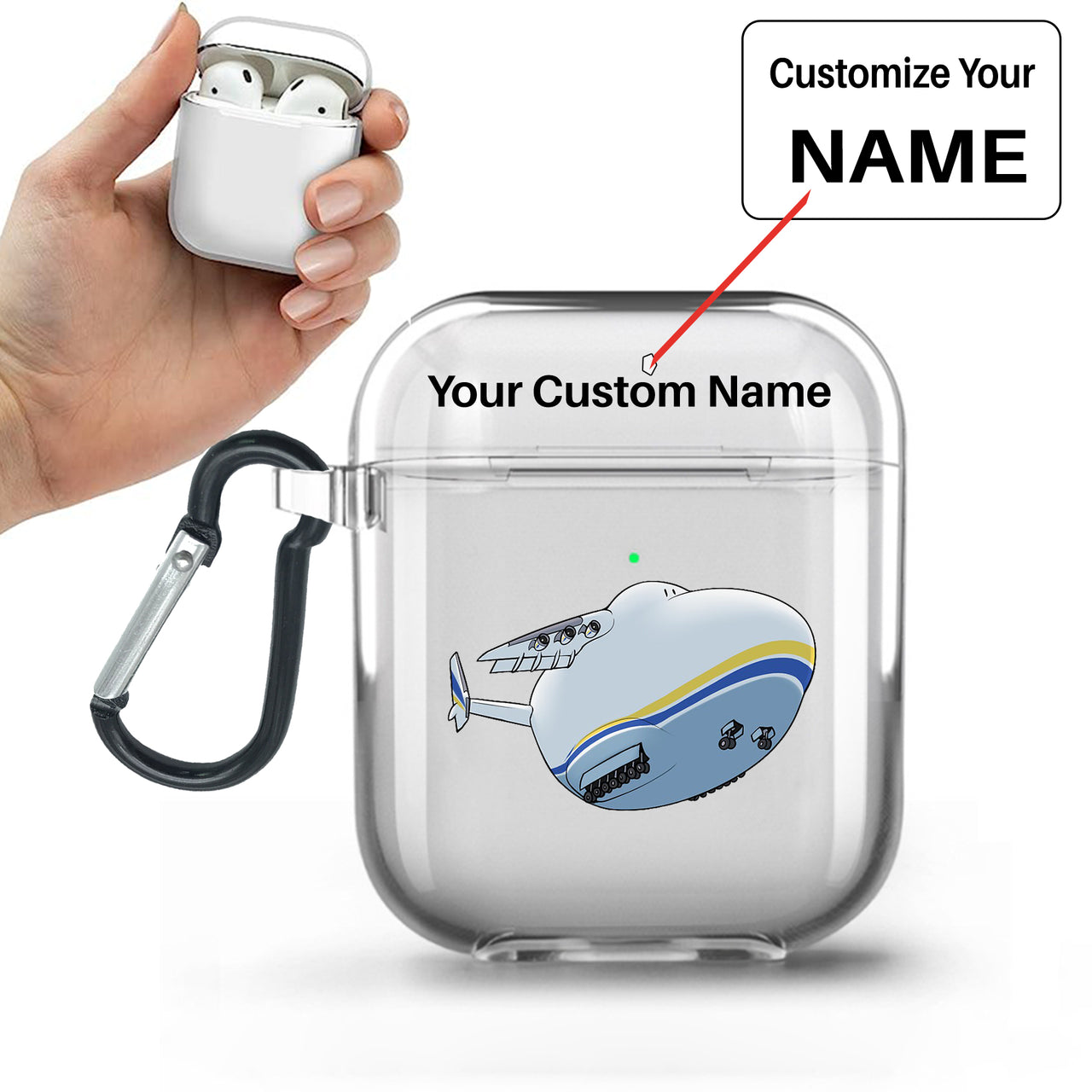 Antonov 225 takeoff Designed Transparent Earphone AirPods Cases