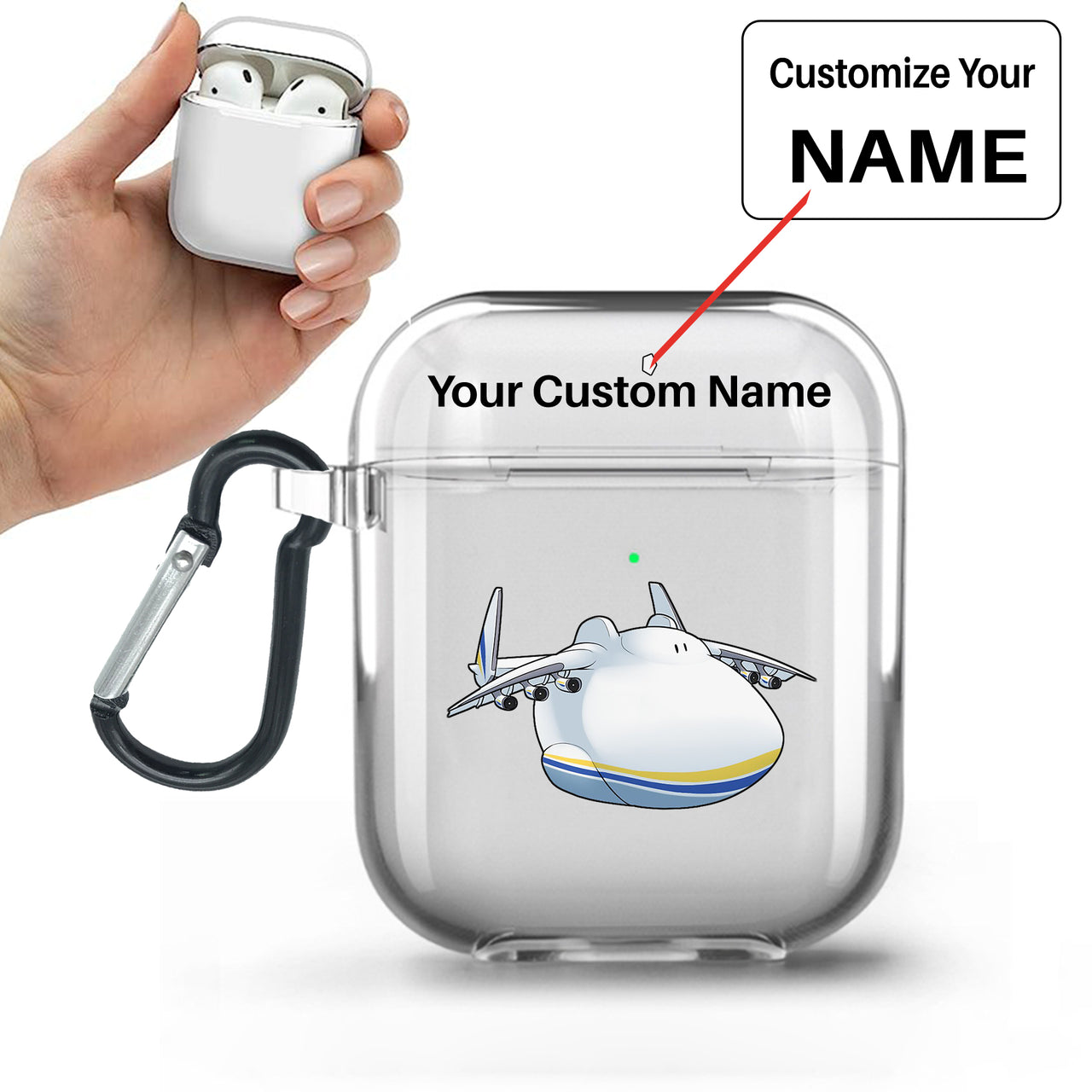 Antonov 225 (3) Designed Transparent Earphone AirPods Cases