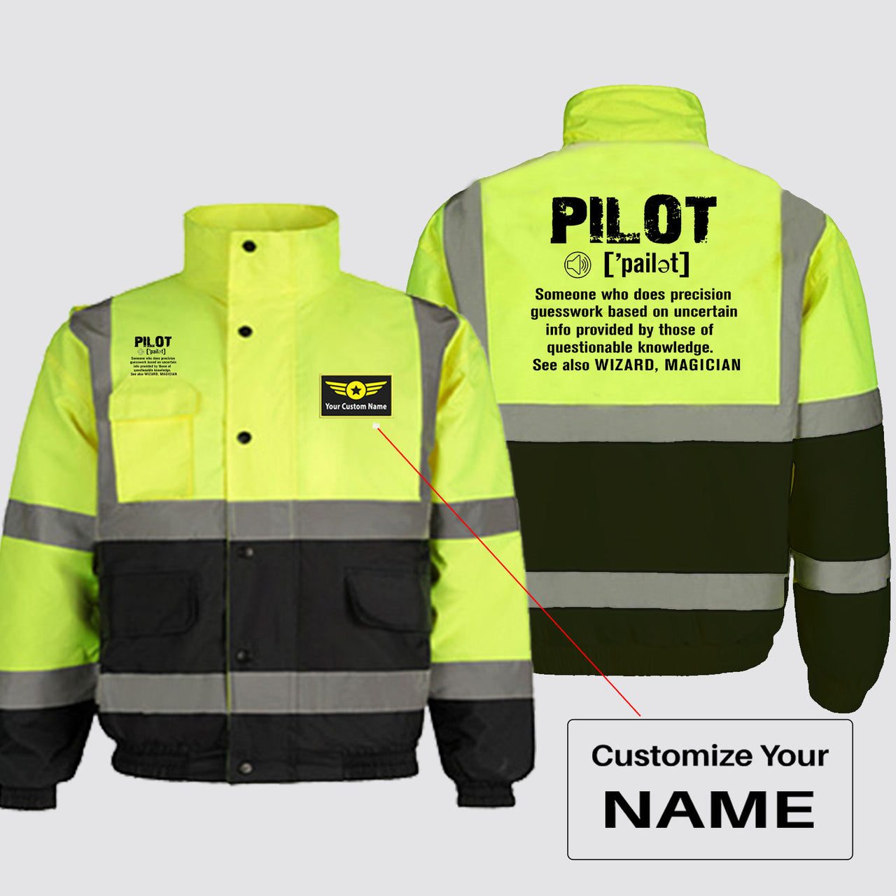 Pilot [Noun] Designed Reflective Winter Jackets