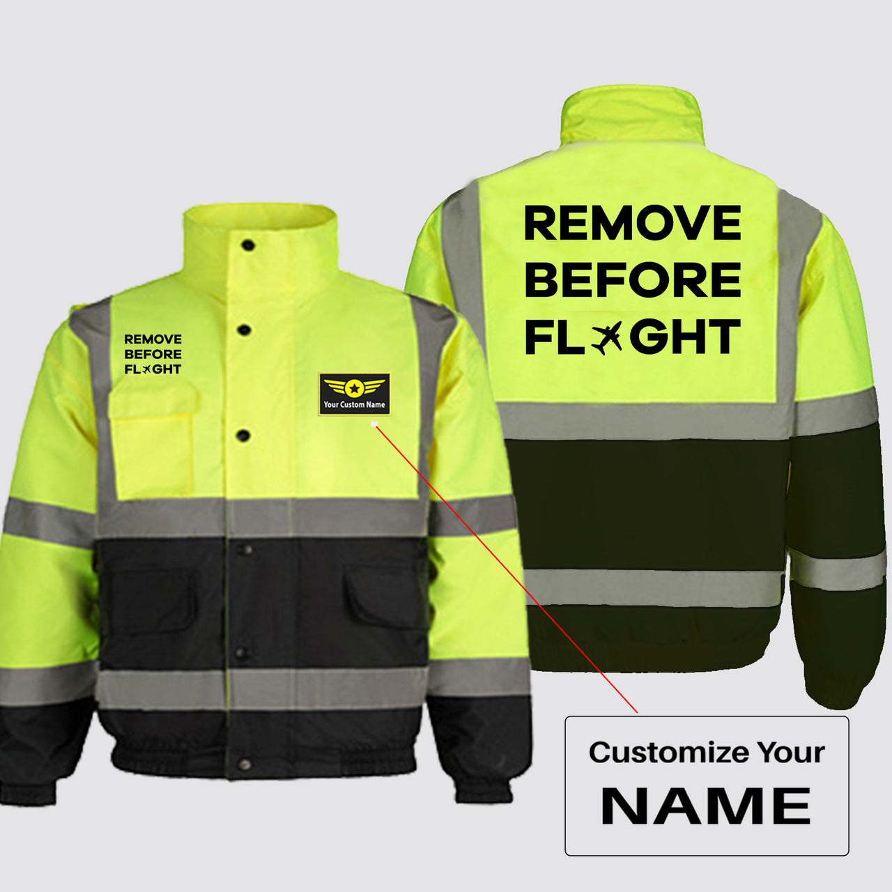 Remove Before Flight Designed Reflective Winter Jackets