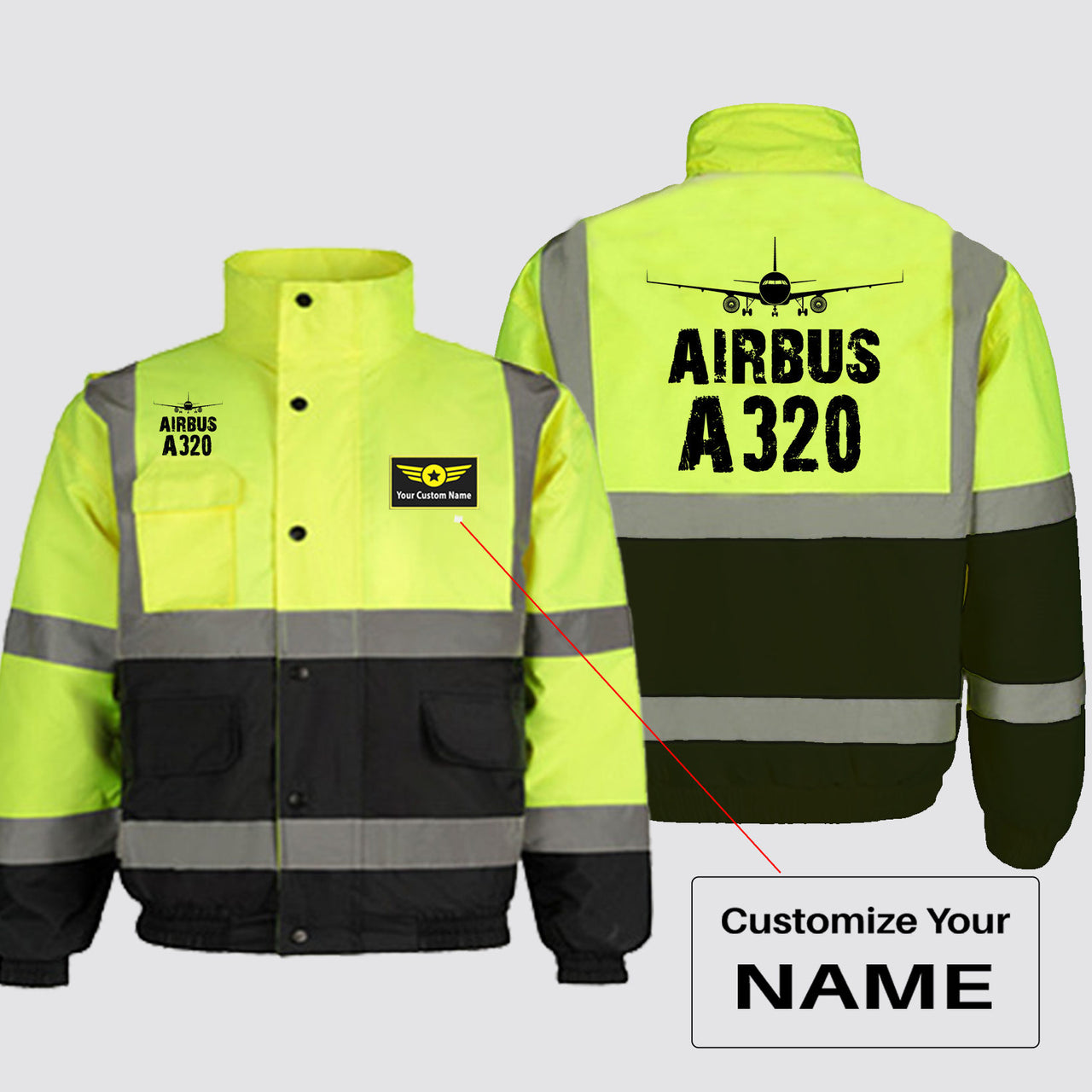 Airbus A320 & Plane Designed Reflective Winter Jackets