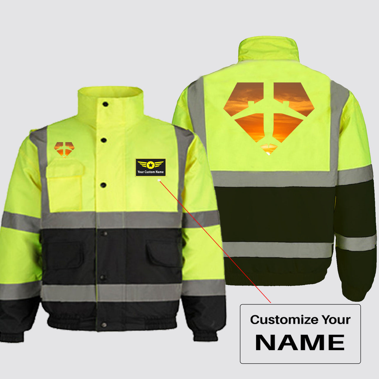 Supermen of The Skies (Sunset) Designed Reflective Winter Jackets