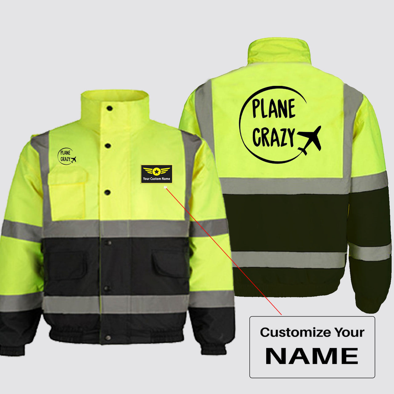 Plane Crazy Designed Reflective Winter Jackets