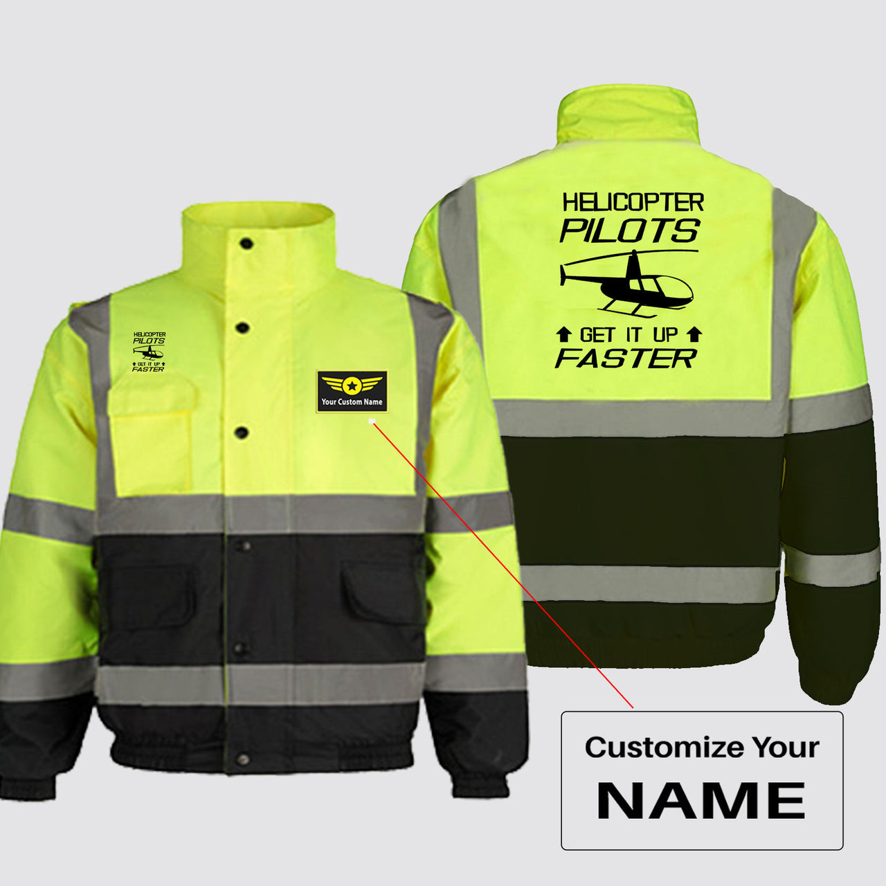 Helicopter Pilots Get It Up Faster Designed Reflective Winter Jackets