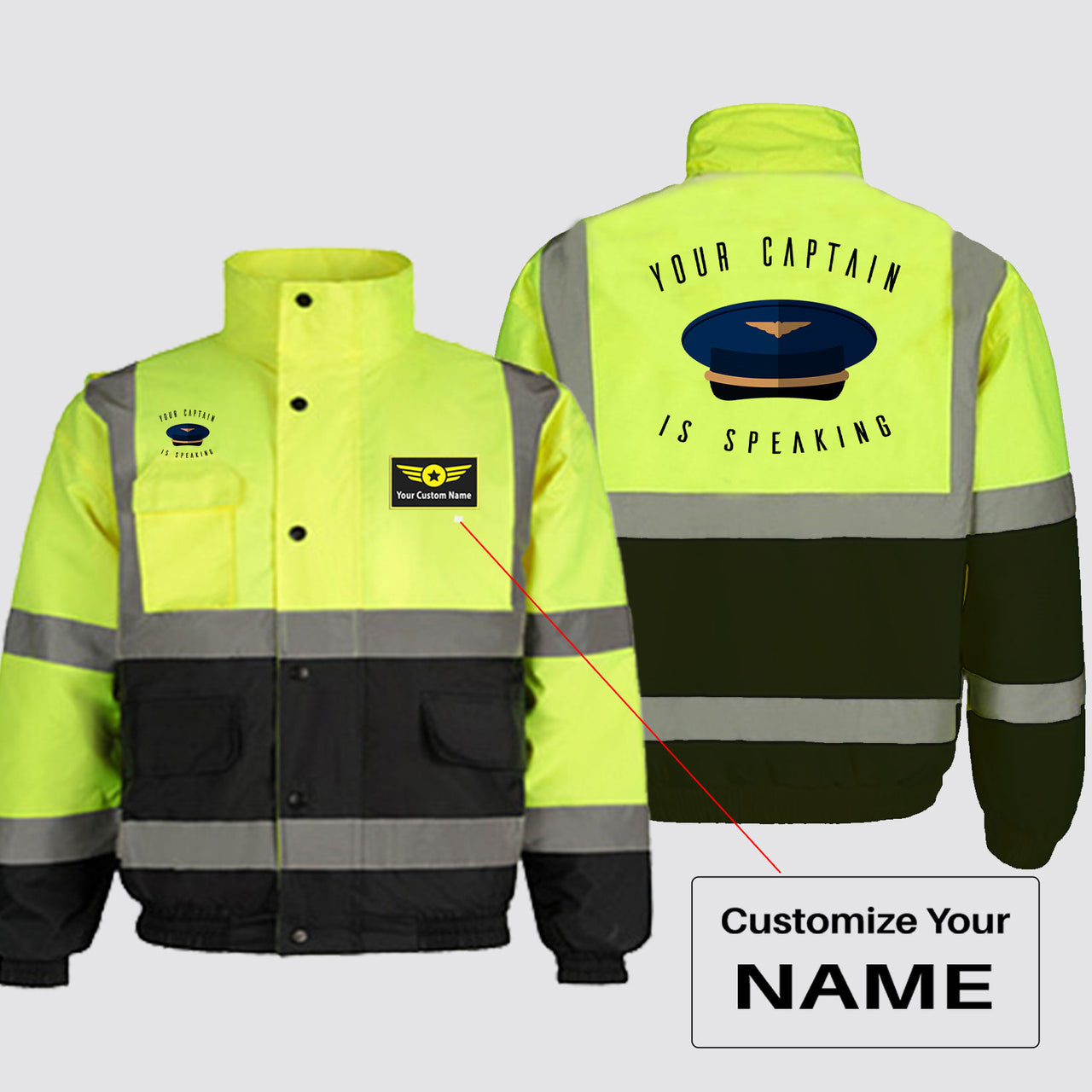 Your Captain Is Speaking Designed Reflective Winter Jackets