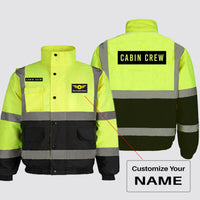 Thumbnail for Cabin Crew Text Designed Reflective Winter Jackets