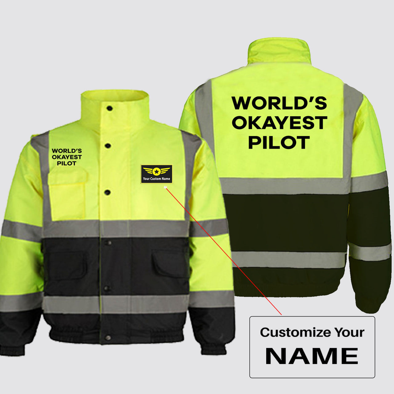 World's Okayest Pilot Designed Reflective Winter Jackets