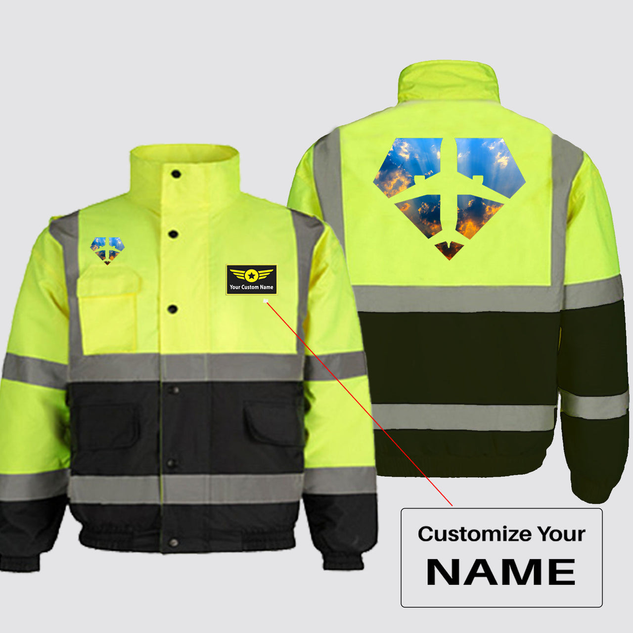 Supermen of The Skies (Sunrise) Designed Reflective Winter Jackets
