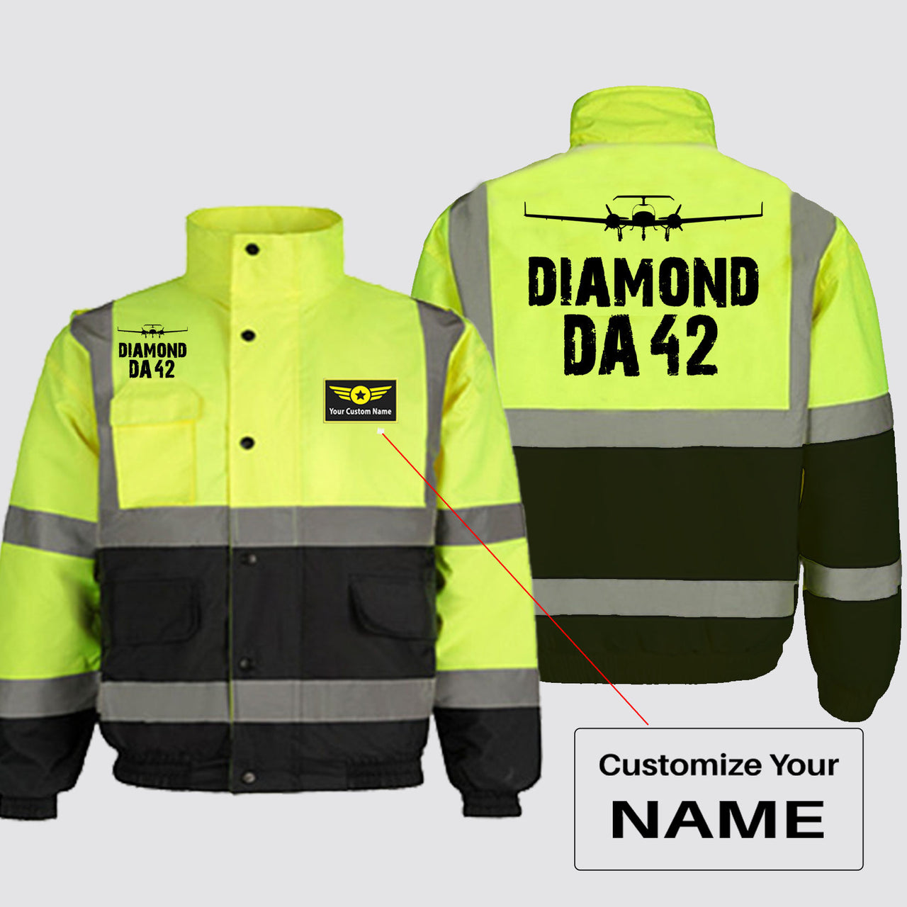 Diamond DA42 & Plane Designed Reflective Winter Jackets