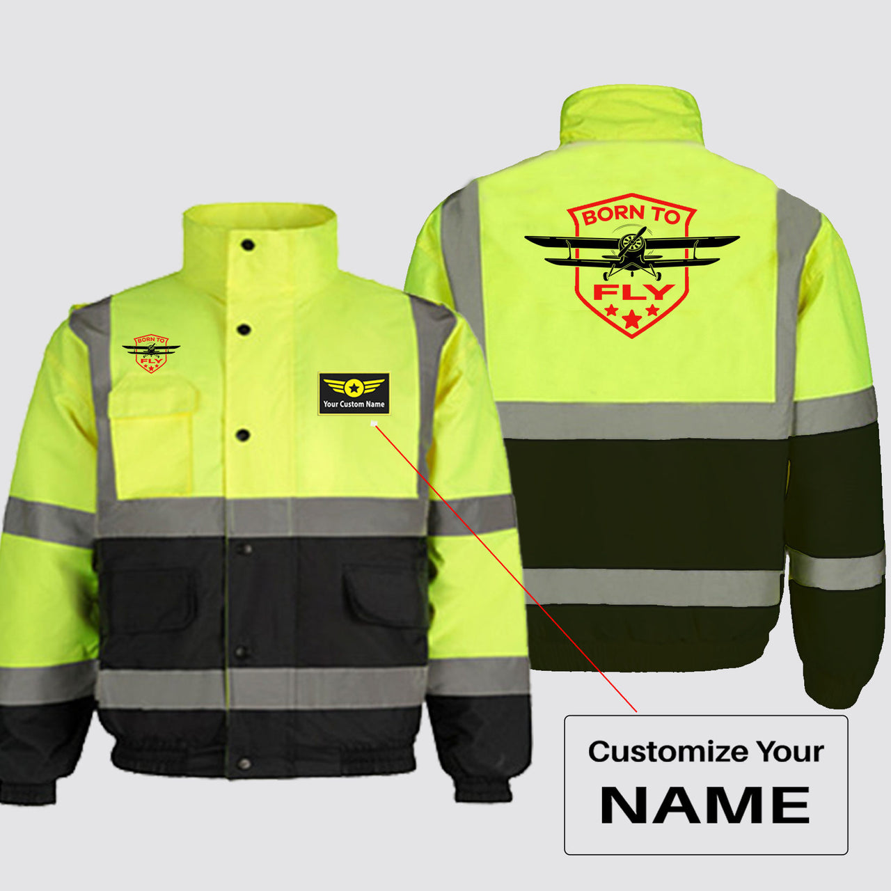 Born To Fly Designed Designed Reflective Winter Jackets