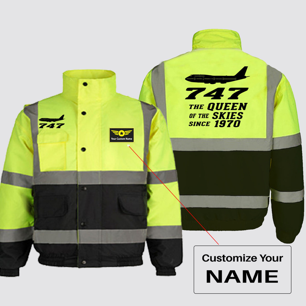 Boeing 747 - Queen of the Skies (2) Designed Reflective Winter Jackets