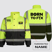 Thumbnail for Born To Fix Airplanes Designed Reflective Winter Jackets