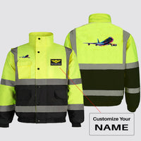 Thumbnail for Multicolor Airplane Designed Reflective Winter Jackets