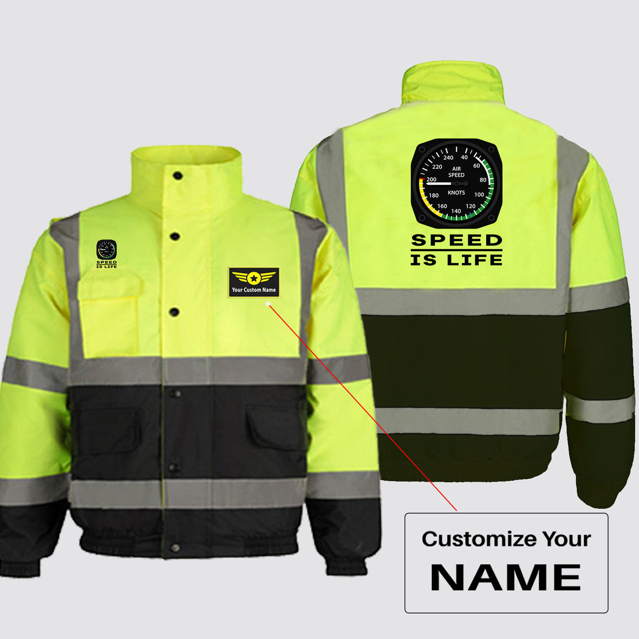 Speed Is Life Designed Reflective Winter Jackets