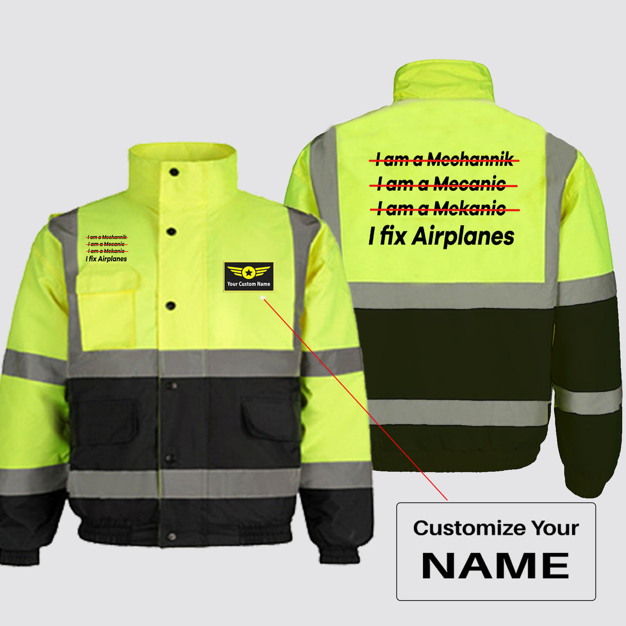 I Fix Airplanes Designed Reflective Winter Jackets